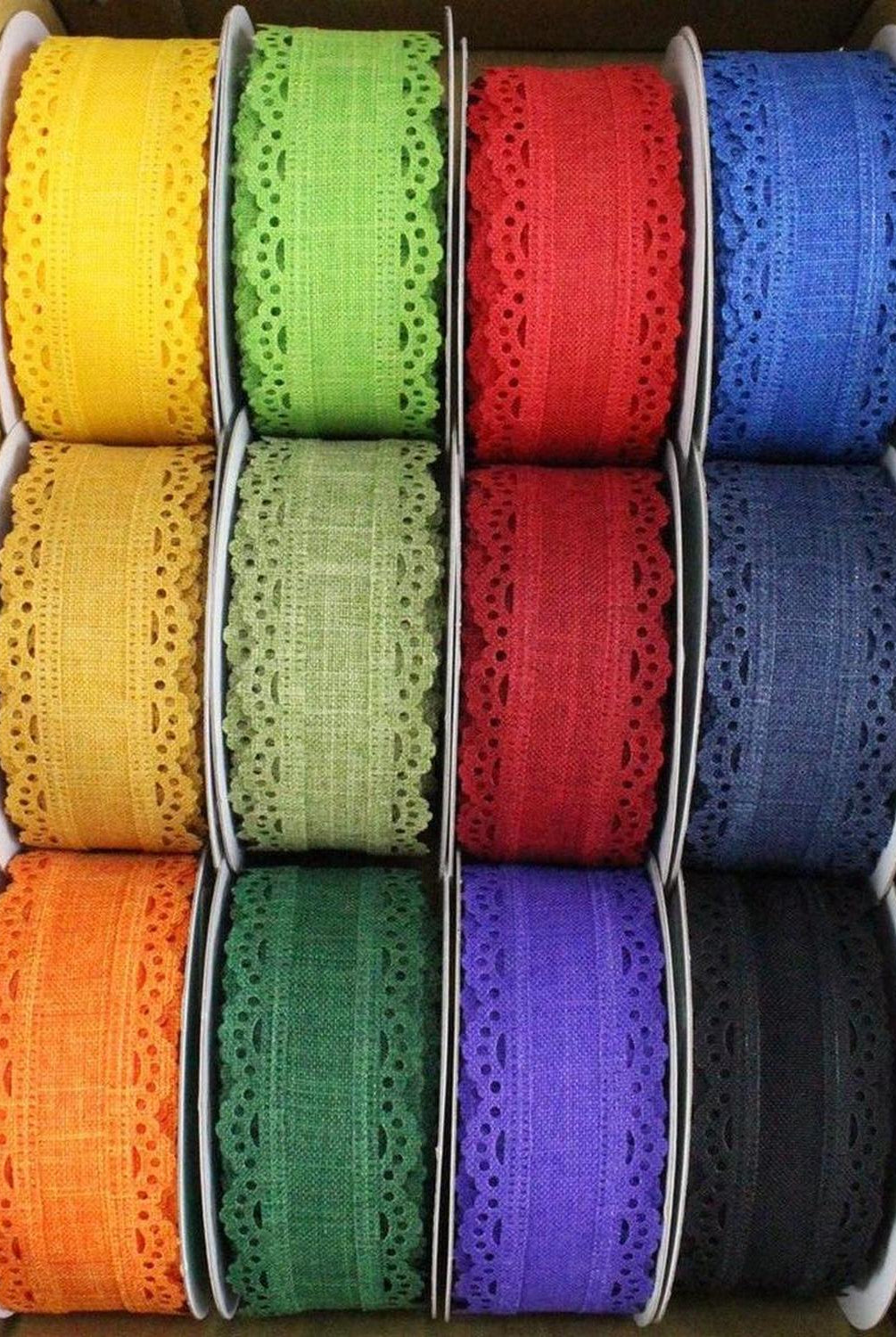 1.5" Scalloped Edge Ribbon: Primary Color Assortment (10 Yard)