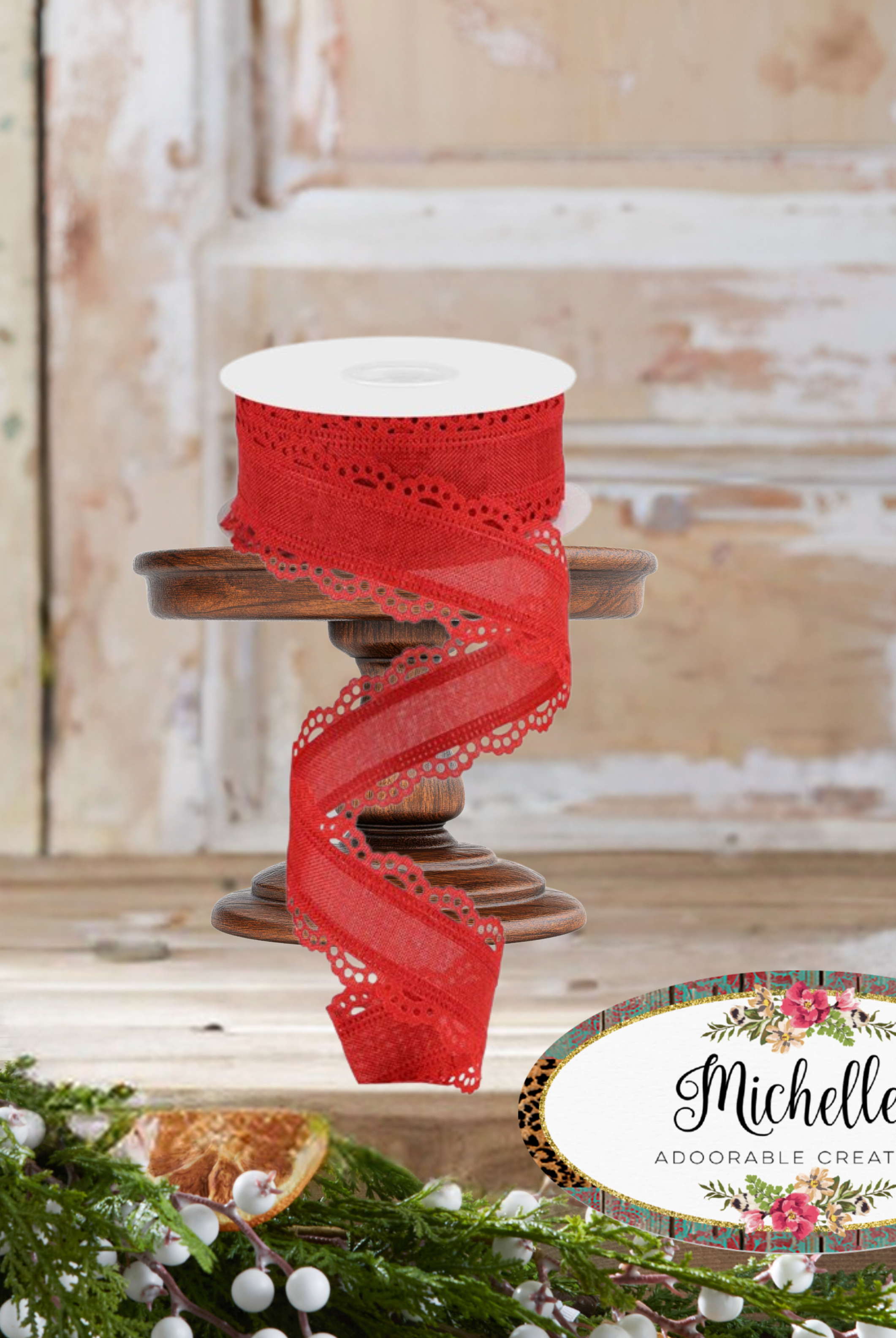 Shop For 1.5" Scalloped Edge Ribbon: Red (10 Yard)