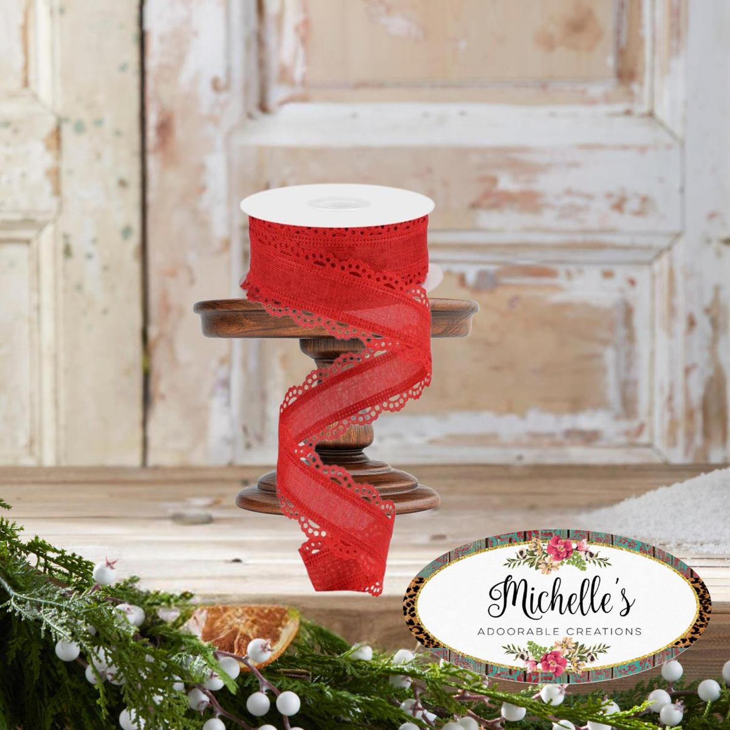 Shop For 1.5" Scalloped Edge Ribbon: Red (10 Yard)