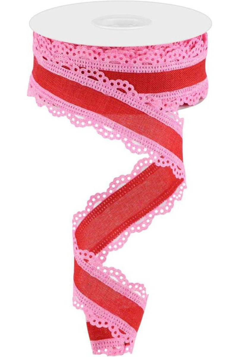 Shop For 1.5" Scalloped Edge Ribbon: Red/Pink (10 Yard)