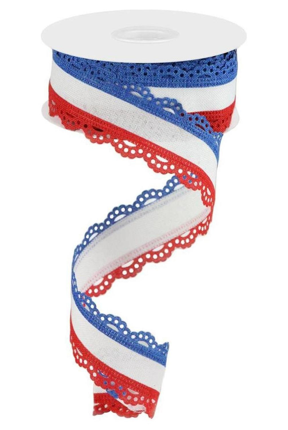 Shop For 1.5" Scalloped Edge Ribbon: RWB (10 Yard)