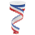 Shop For 1.5" Scalloped Edge Ribbon: RWB (10 Yard)