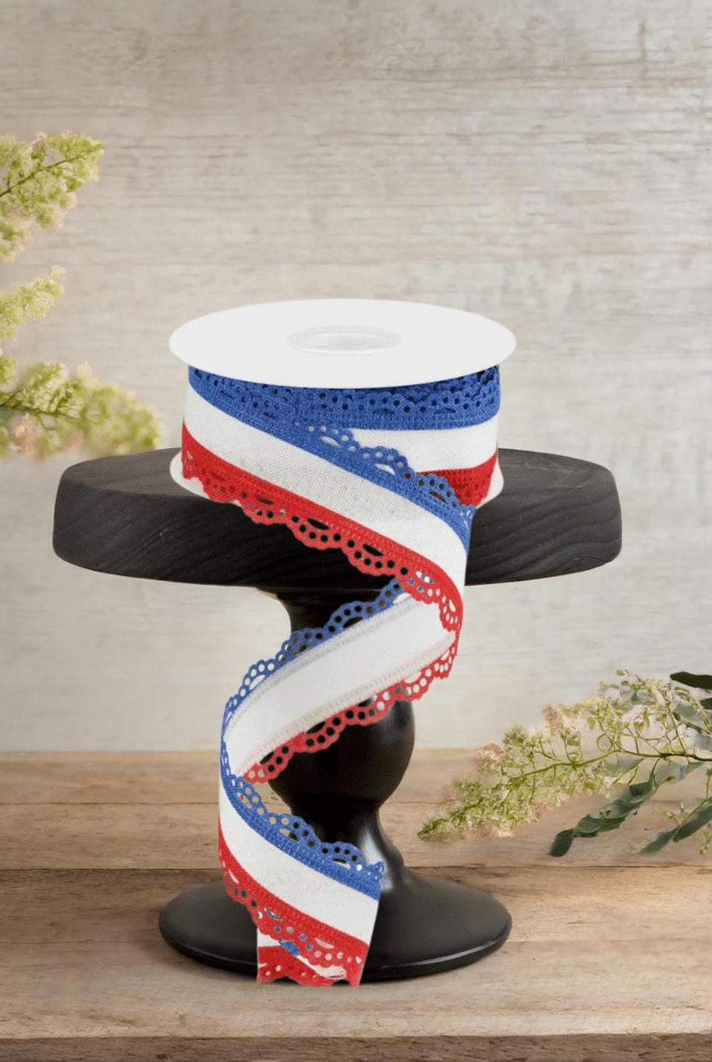 Shop For 1.5" Scalloped Edge Ribbon: RWB (10 Yard)