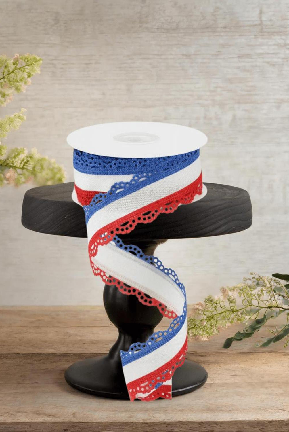 Shop For 1.5" Scalloped Edge Ribbon: RWB (10 Yard)