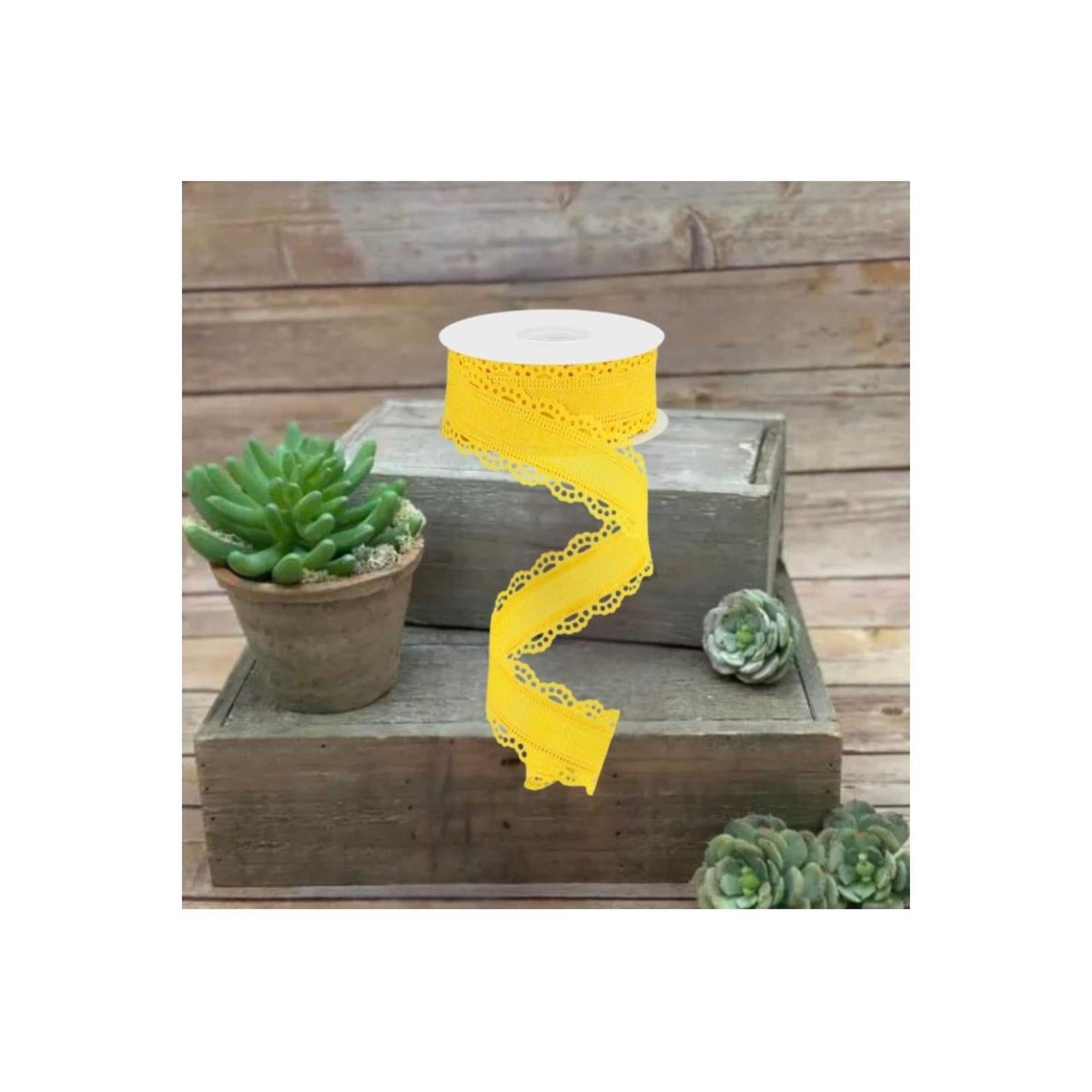 Shop For 1.5" Scalloped Edge Ribbon: Sun Yellow (10 Yard)