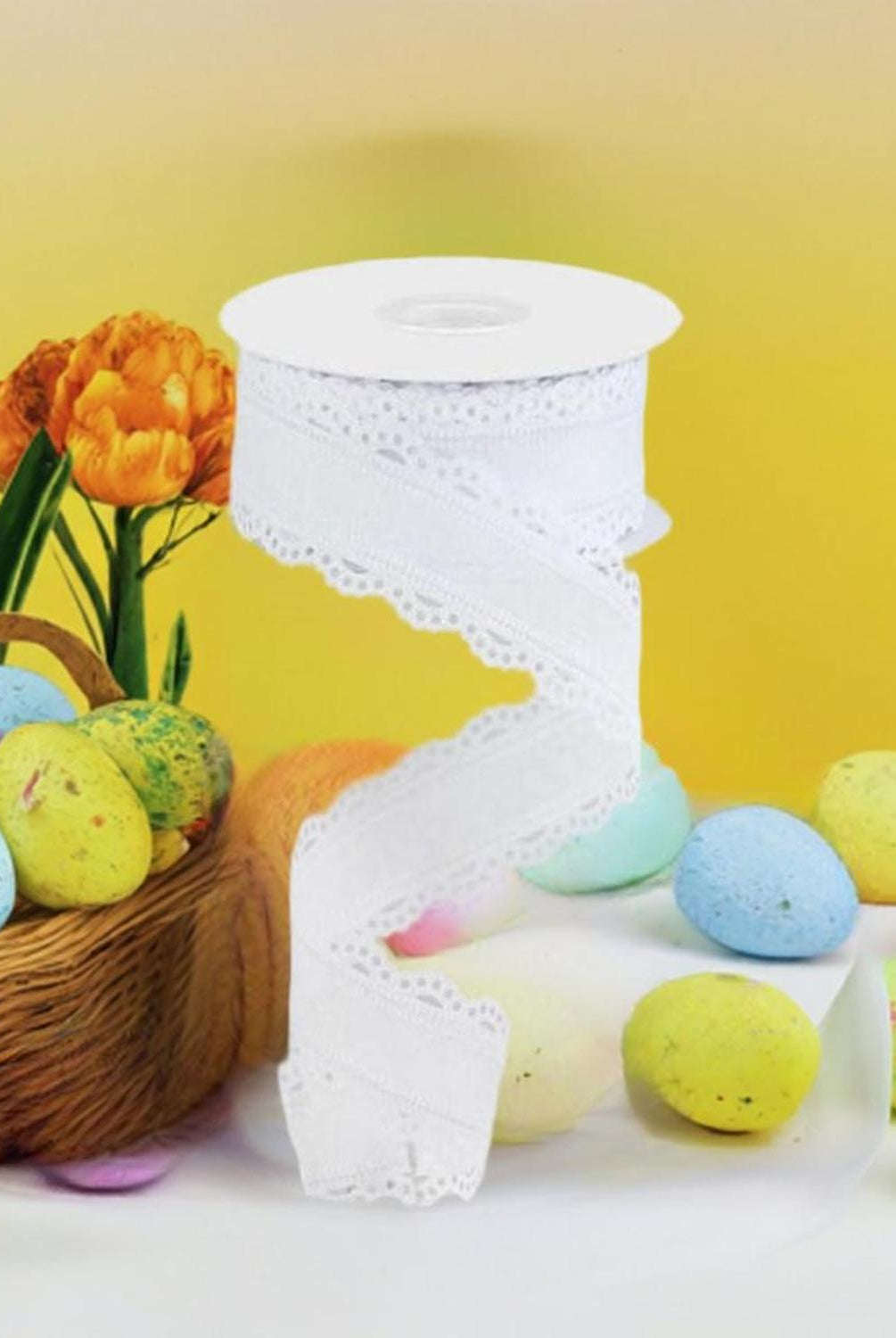 Shop For 1.5" Scalloped Edge Ribbon: White (10 Yard) at Michelle's aDOORable Creations