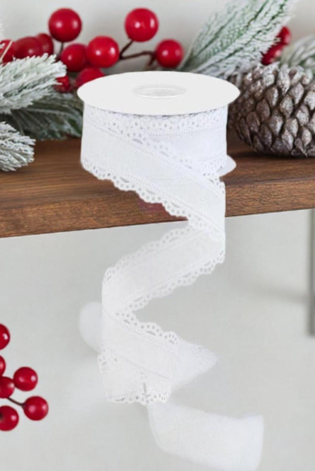 Shop For 1.5" Scalloped Edge Ribbon: White (10 Yard) at Michelle's aDOORable Creations