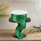 Shop For 1.5" Shimmer Glitter Ribbon: Emerald Green (10 Yards)