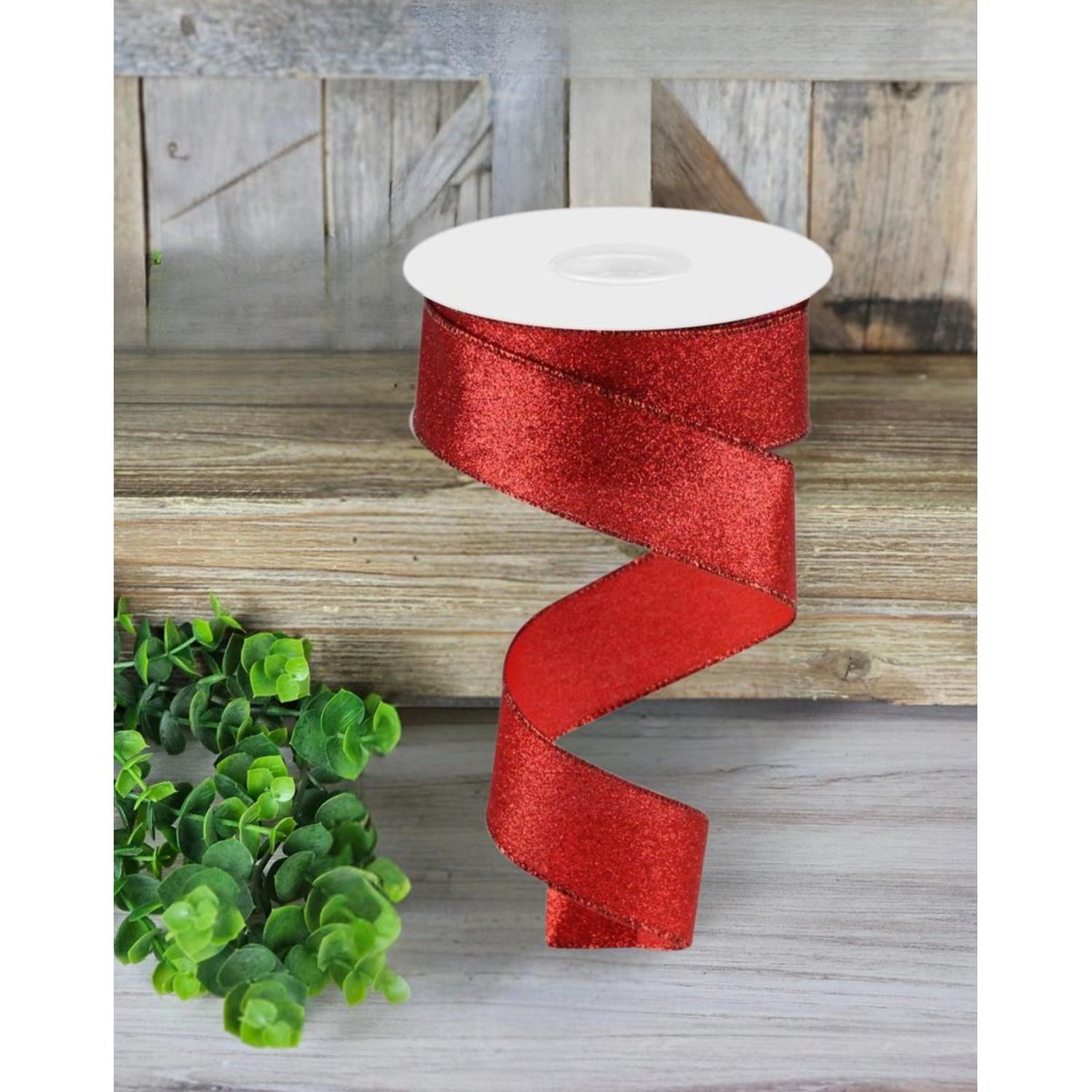 Shop For 1.5" Shimmer Glitter Ribbon: Red (10 Yards) at Michelle's aDOORable Creations