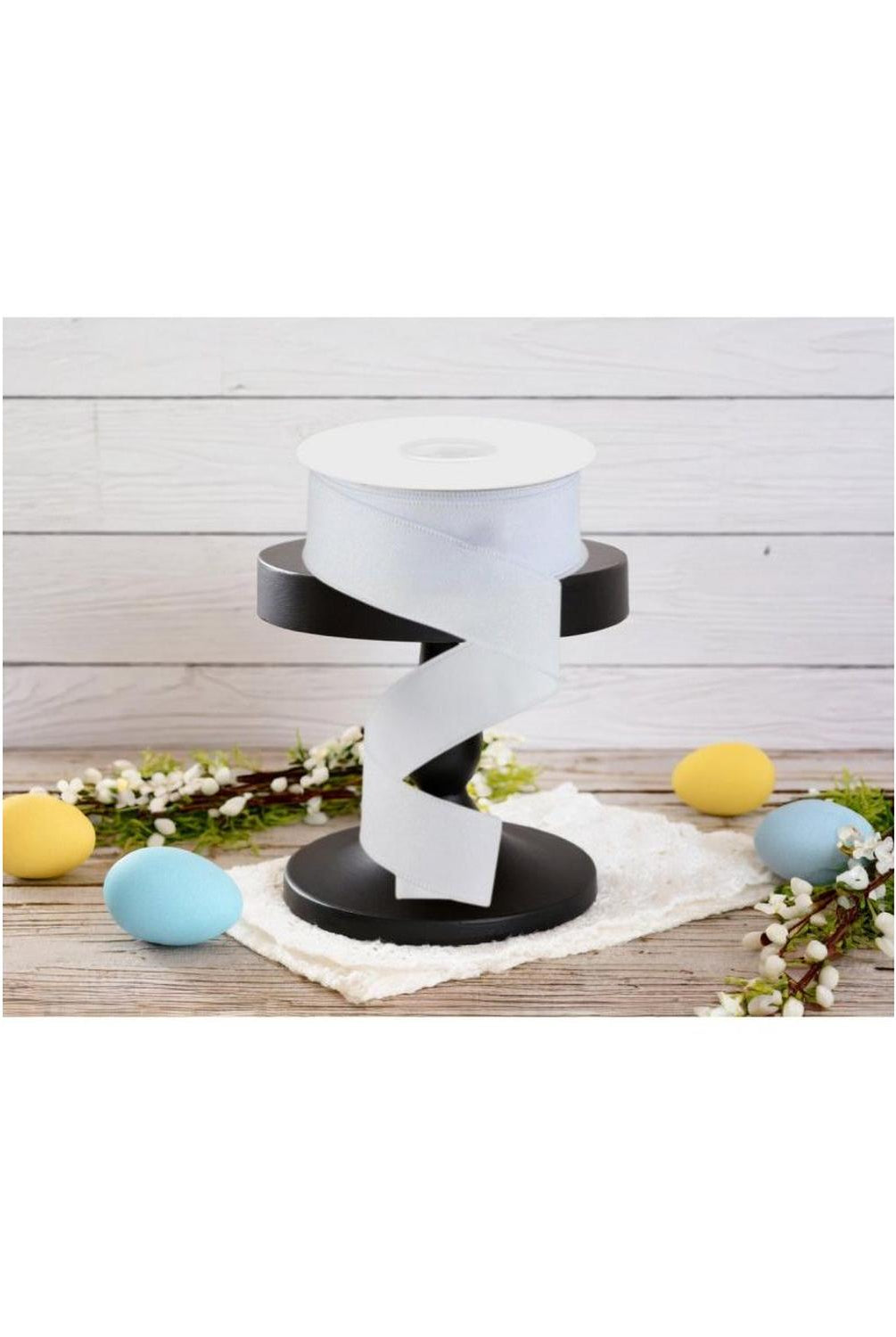 1.5" Shimmer Glitter Ribbon: White (10 Yards)