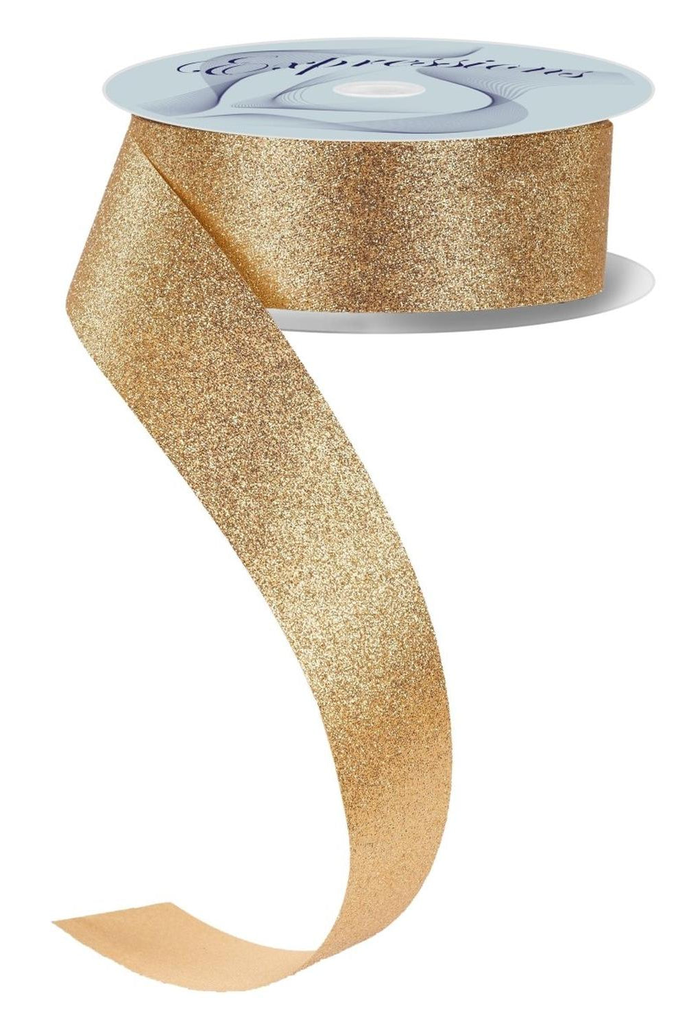1.5" Shimmer Glitter Satin Ribbon: Gold (25 Yards)