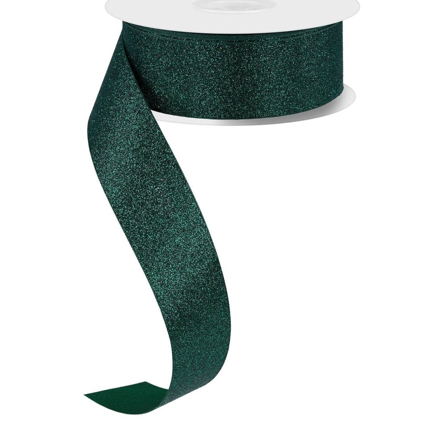 Shop For 1.5" Shimmer Glitter Satin Ribbon: Hunter Green (25 Yards)