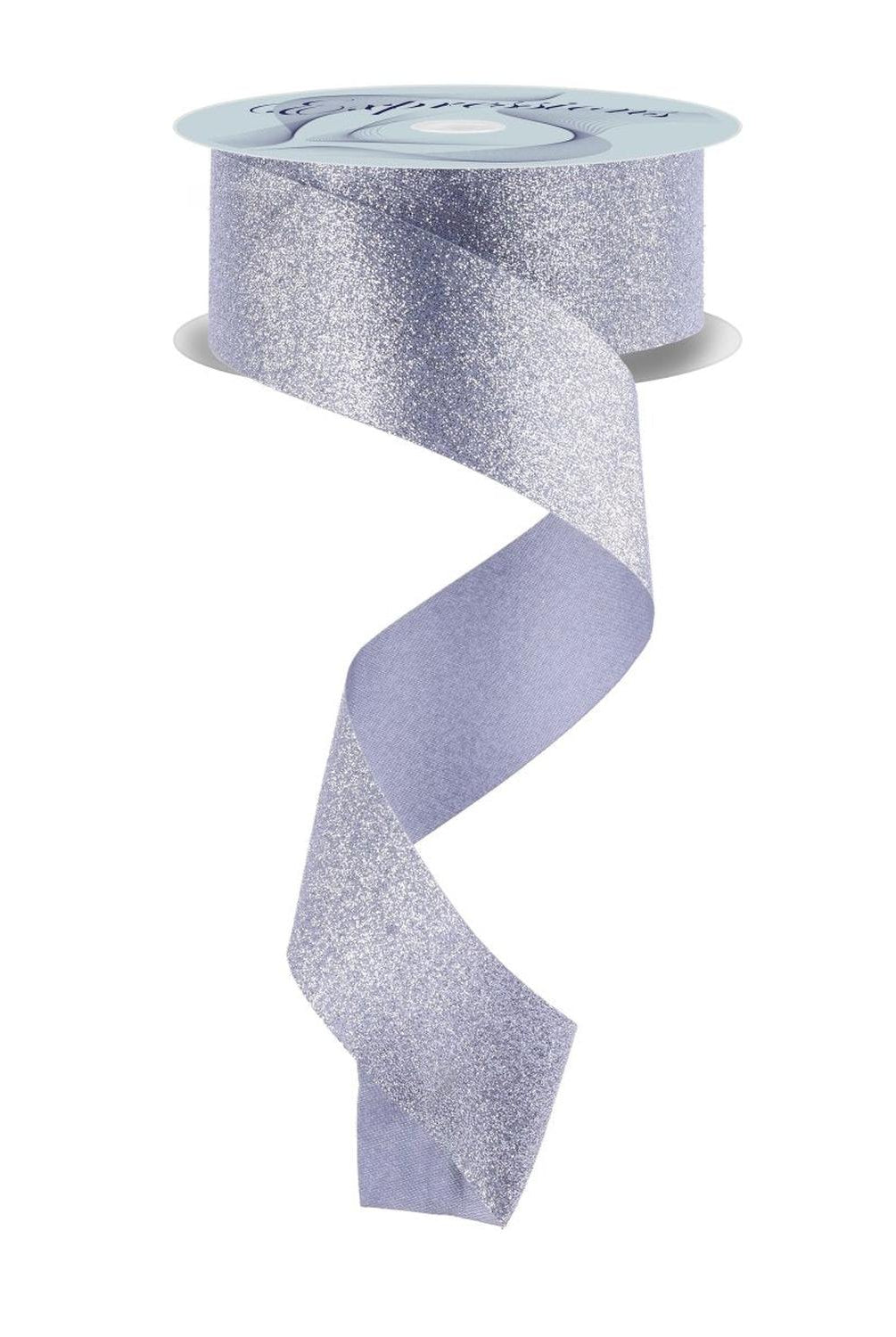 1.5" Shimmer Glitter Satin Ribbon: Silver (25 Yards)