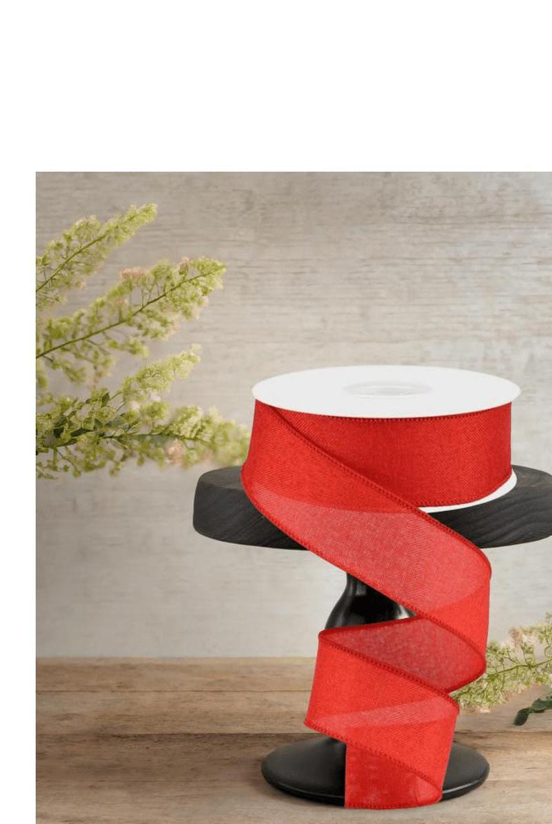 Shop For 1.5" Shiny Canvas Ribbon: Red (10 Yards)