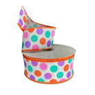 Shop For 1.5" Stiff Linen Polka Dot Ribbon: Multi (10 Yards)