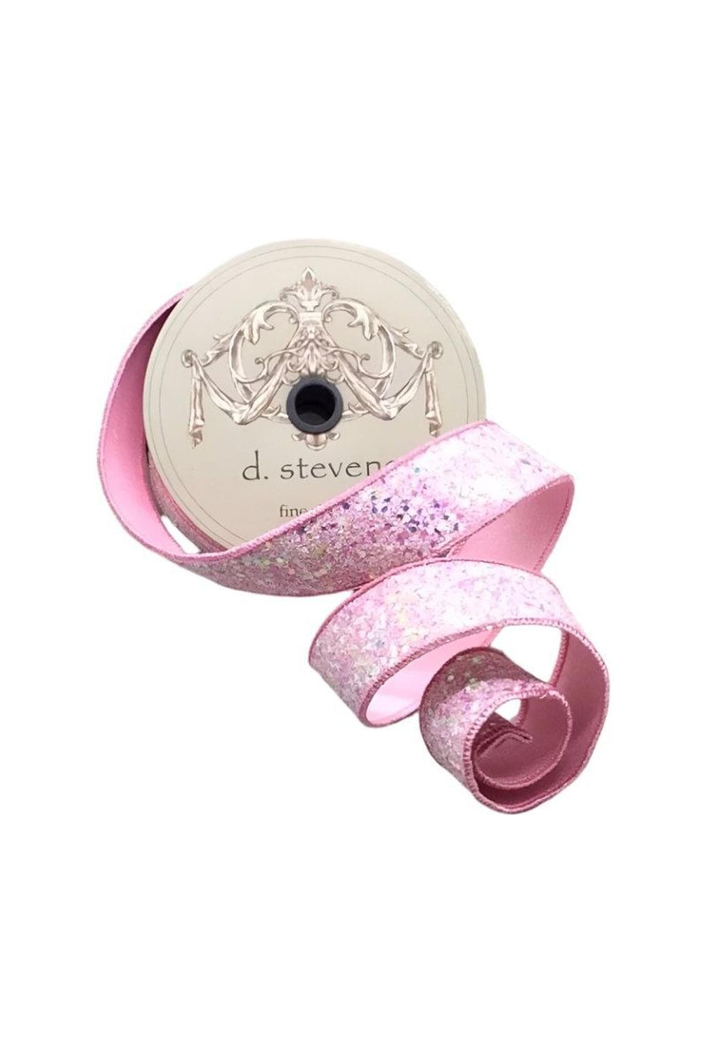 1.5" Sugar Plum Glitter Ribbon: Cotton Candy Pink (10 Yards)