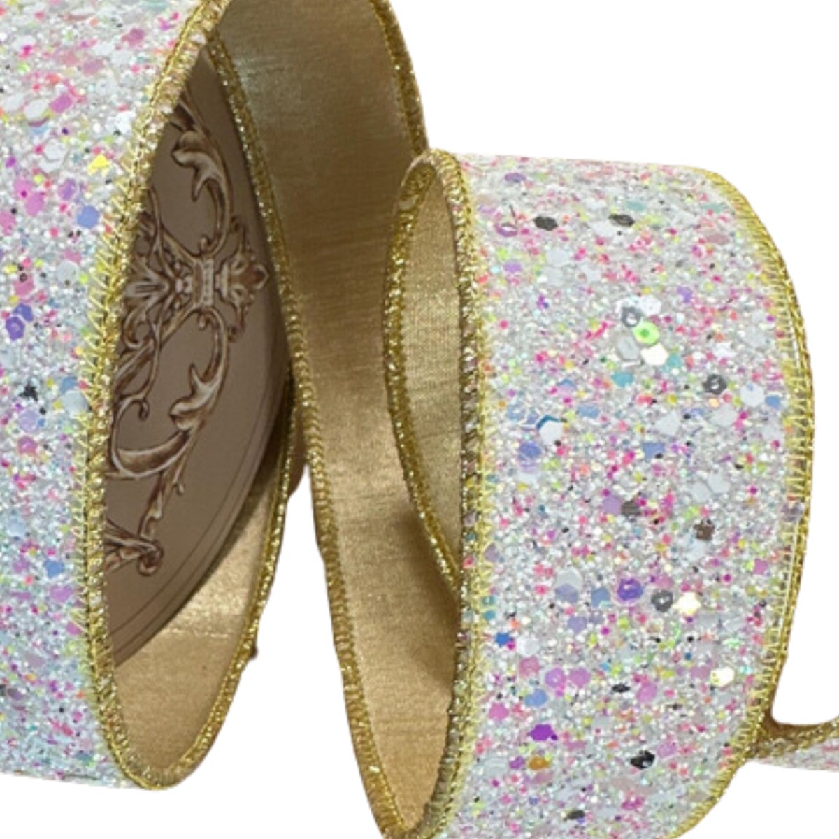 Shop For 1.5" Sugar Plum Glitter Ribbon: Icy Iridescent (10 Yards)