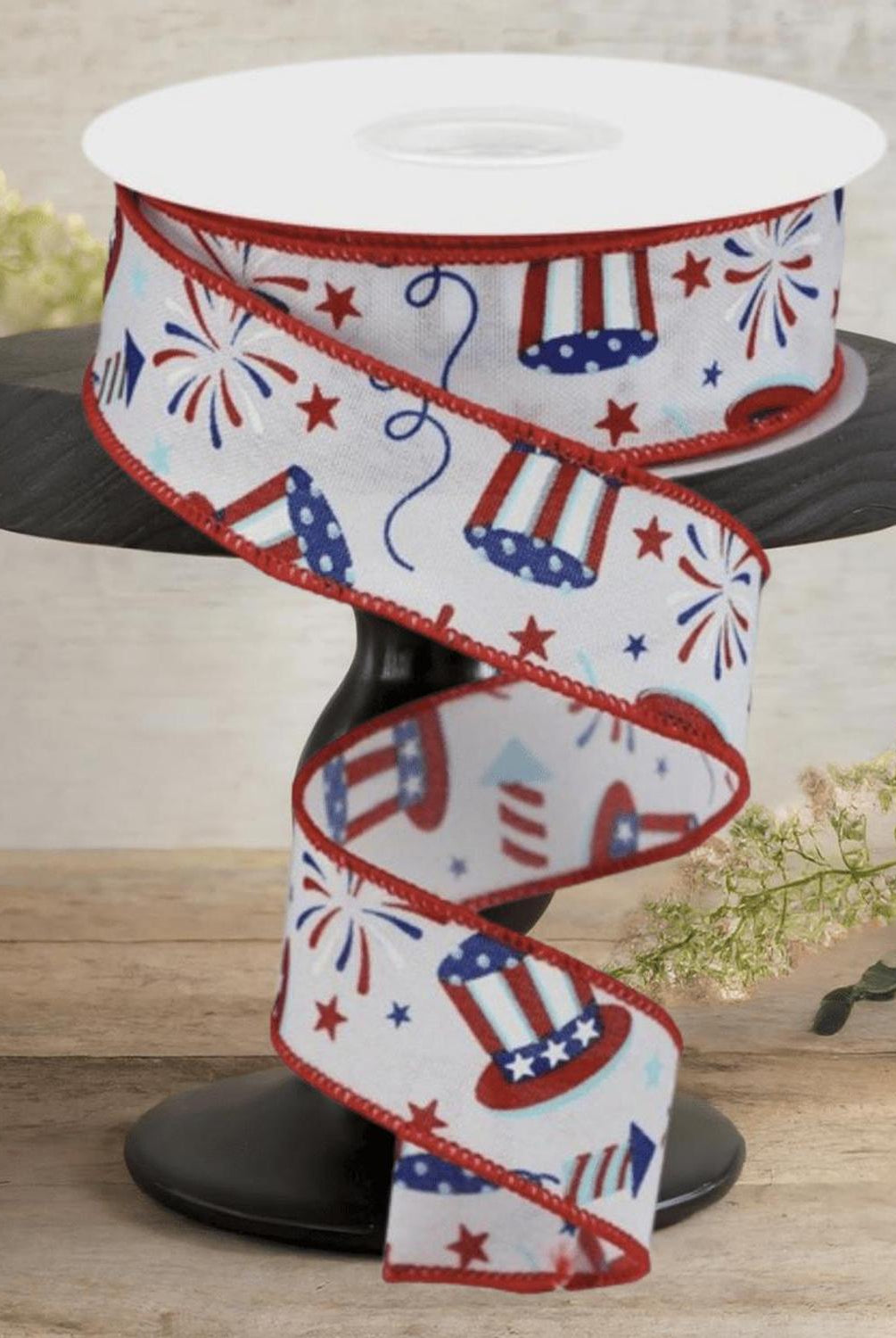 Shop For 1.5" Uncle Sam Fireworks Ribbon: White (10 Yards)
