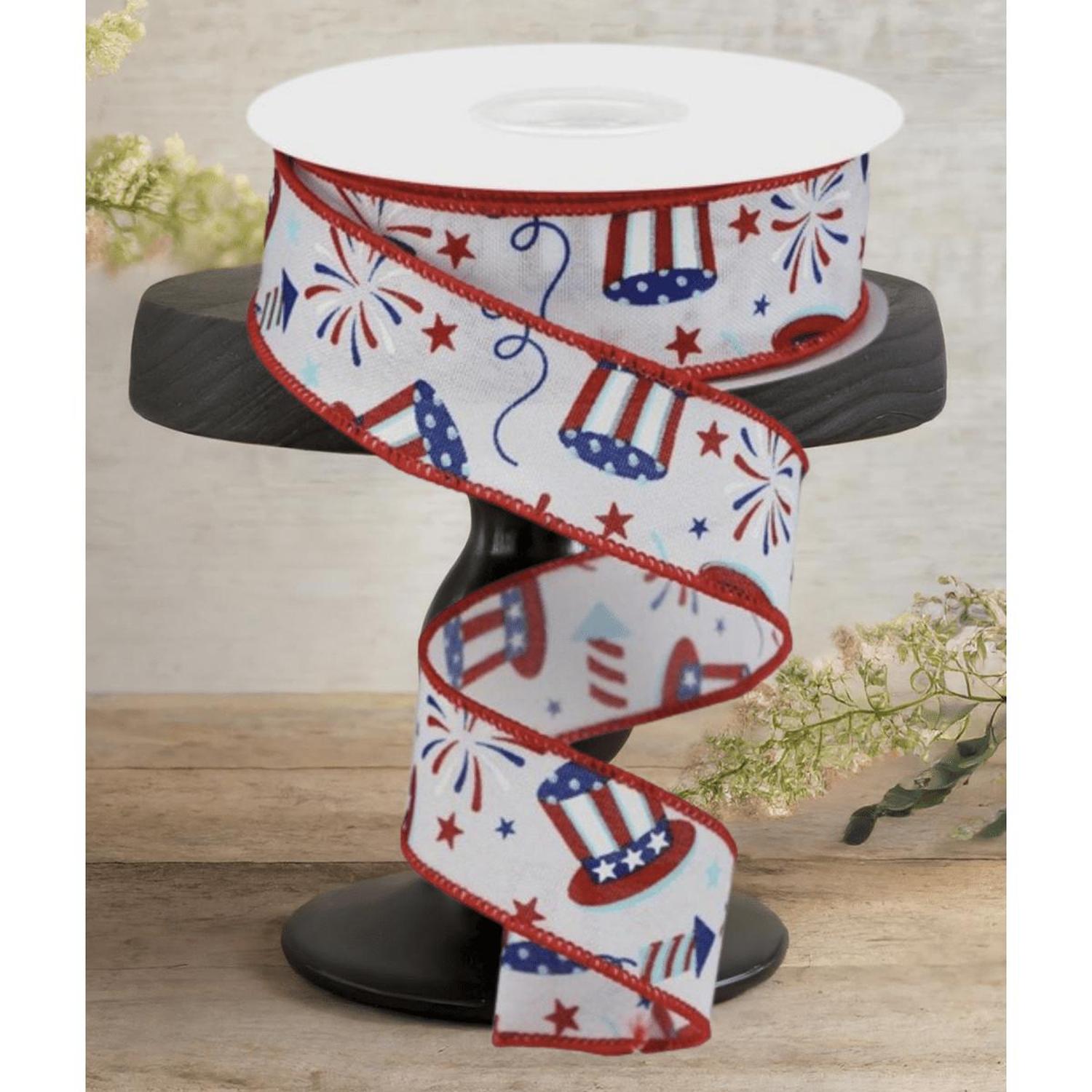 Shop For 1.5" Uncle Sam Fireworks Ribbon: White (10 Yards)