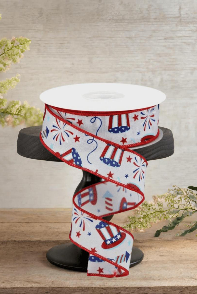 Shop For 1.5" Uncle Sam Fireworks Ribbon: White (10 Yards)
