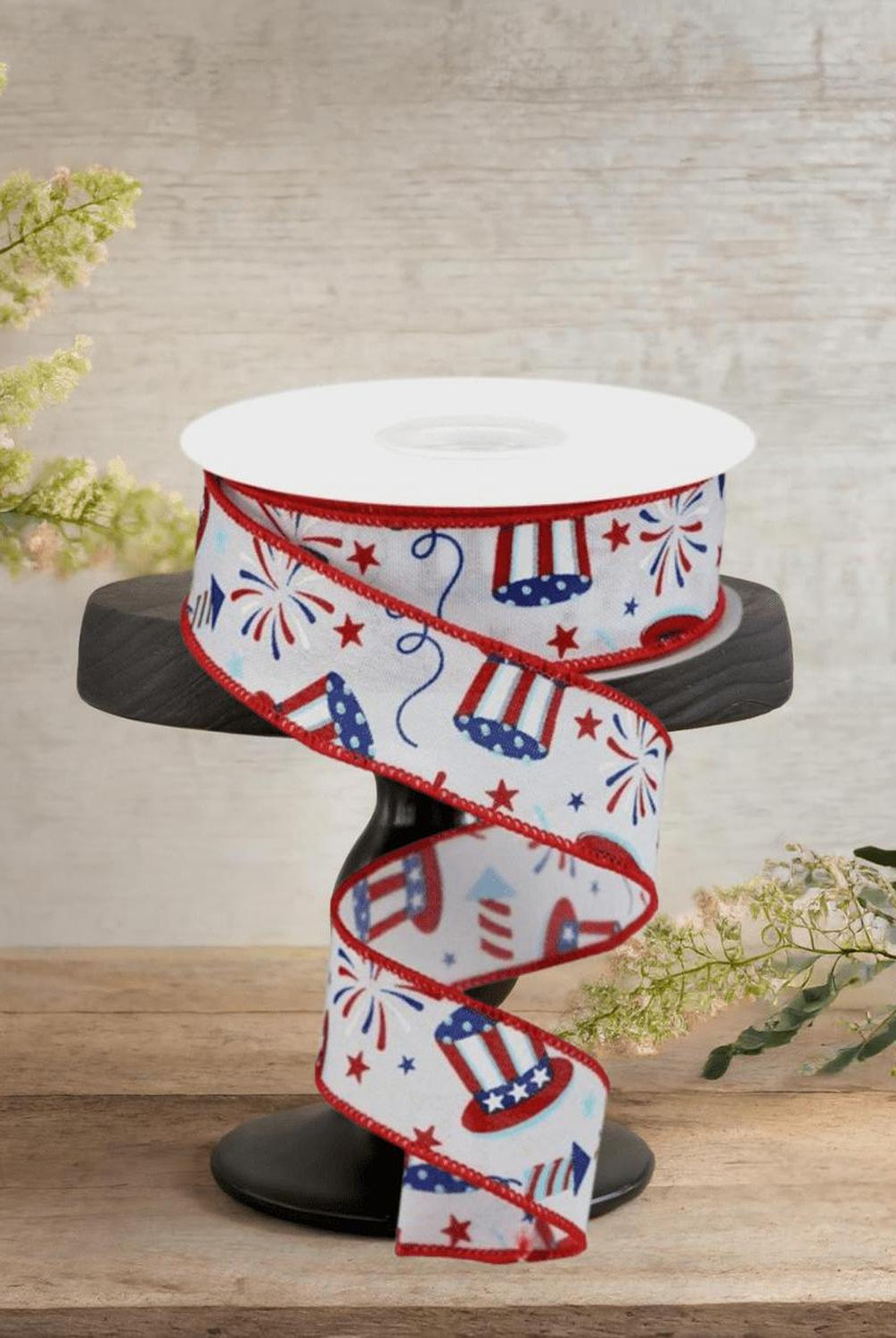 Shop For 1.5" Uncle Sam Fireworks Ribbon: White (10 Yards)