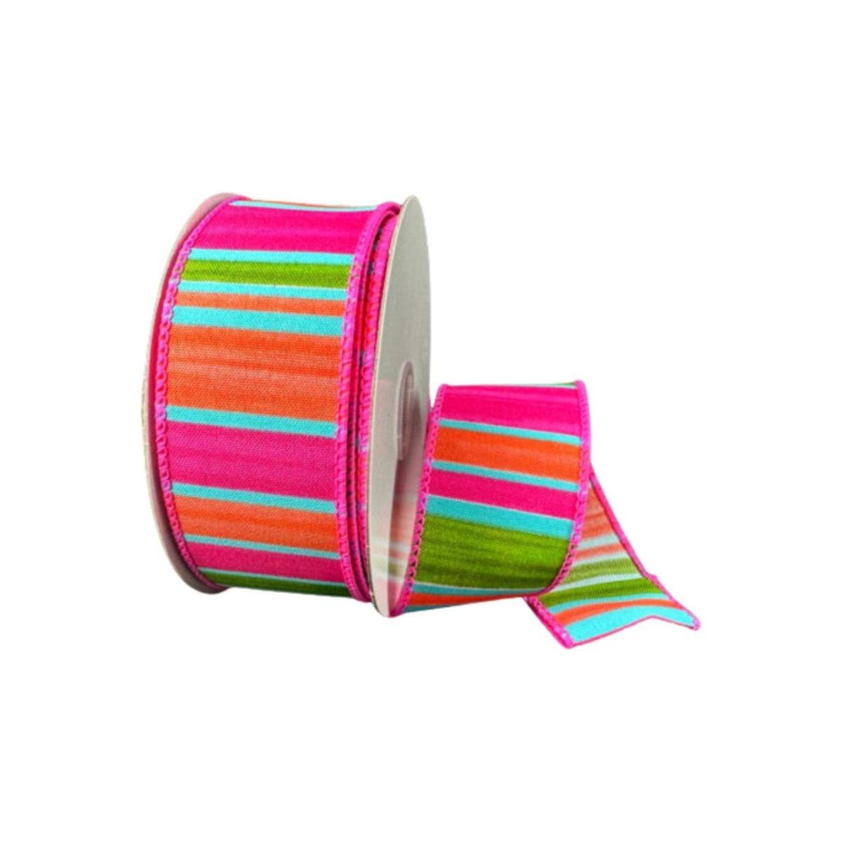 Shop For 1.5" Watercolor Horizontal Stripe Ribbon: Fuchsia (10 Yards)