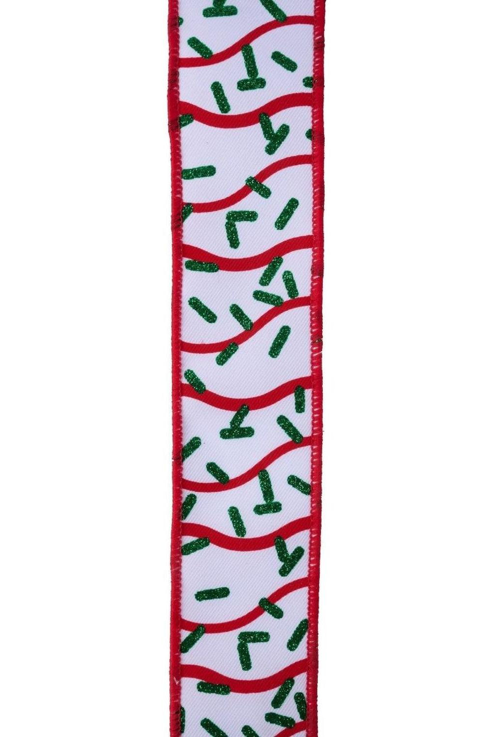 2.5in Wavy Stripe Glitter Sprinkle Ribbon: White (10 Yards)