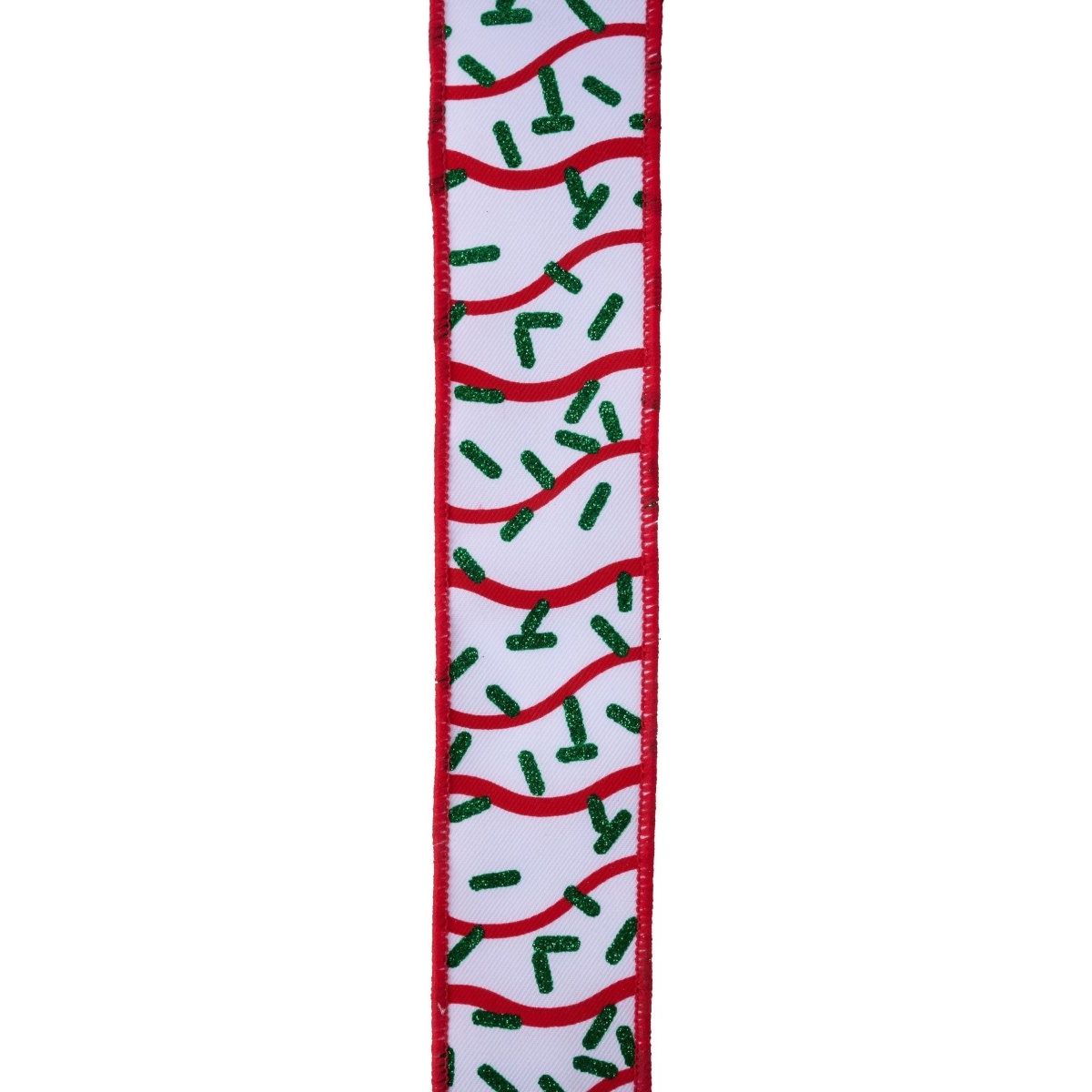 Shop For 1.5" Wavy Stripe Glitter Sprinkle Ribbon: White (10 Yards)