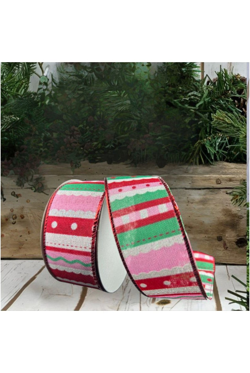 Shop For 1.5" Whimsy Stripe Ribbon: Red, Mint, Pink