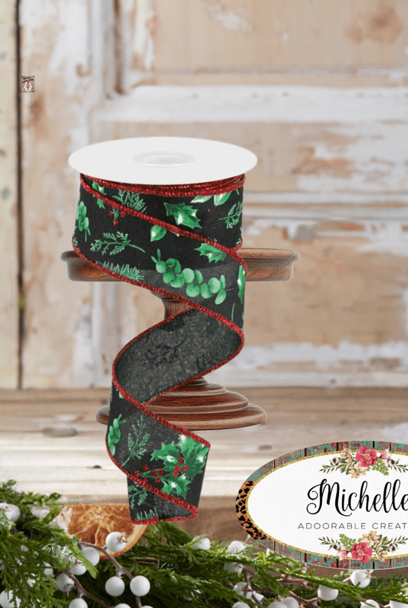 Shop For 1.5" Winter Foliage Ribbon: Green (10 Yards)