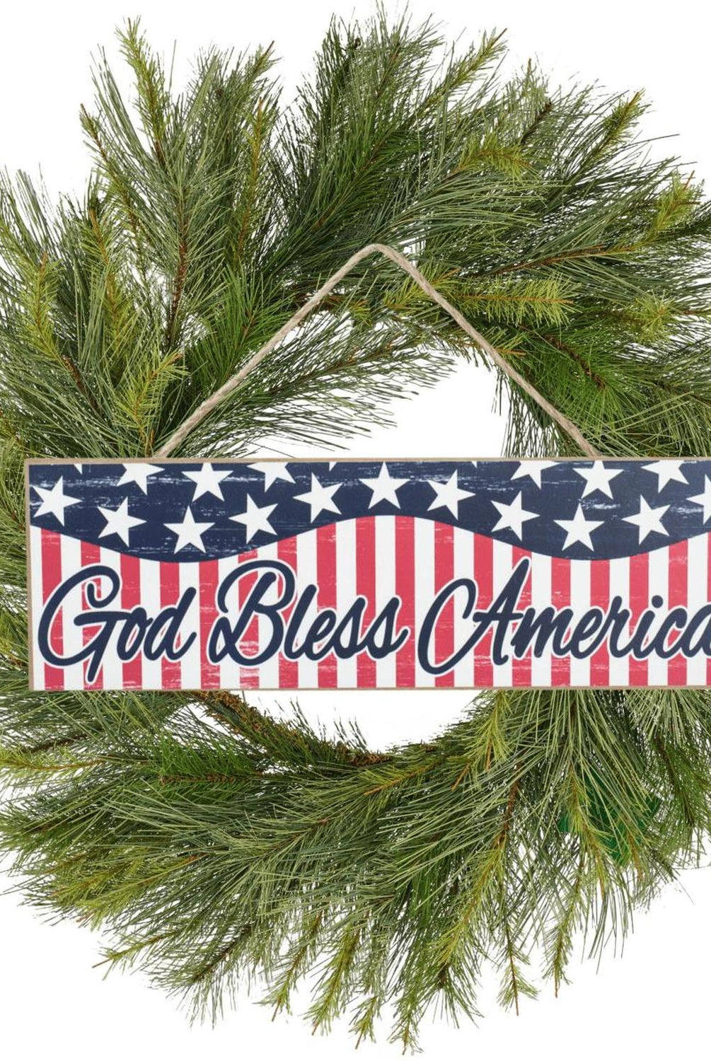 15" Wooden Sign: God Bless America (White)