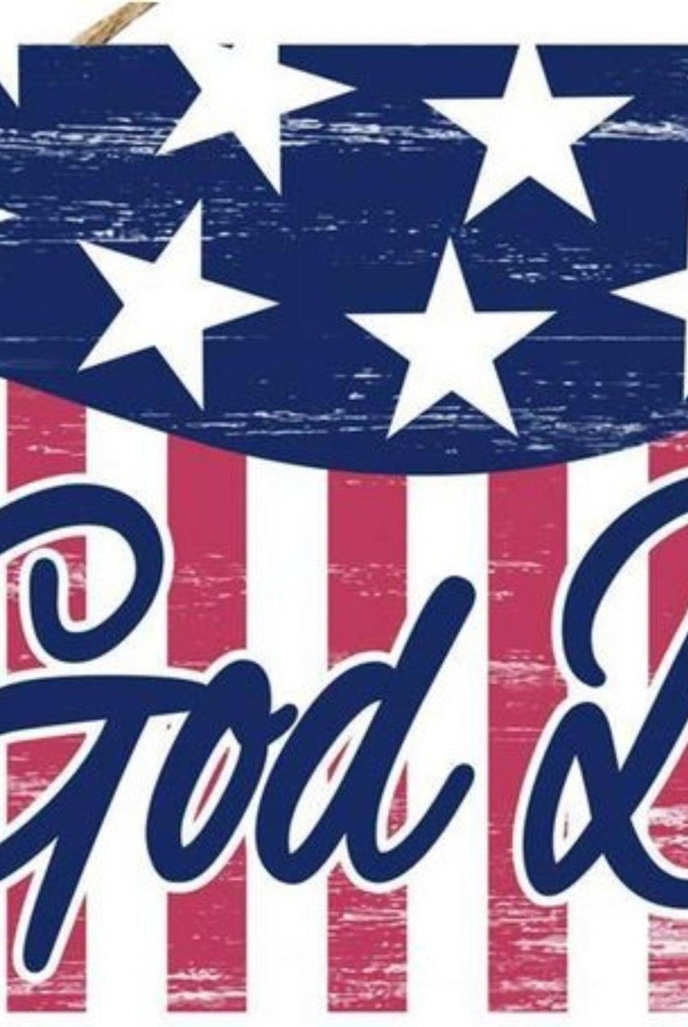15" Wooden Sign: God Bless America (White)