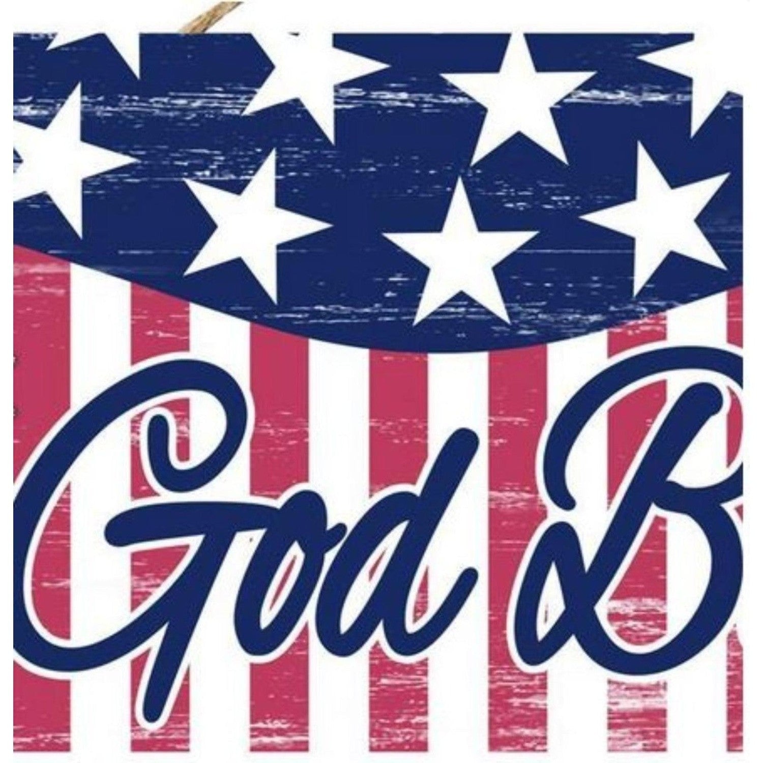15" Wooden Sign: God Bless America (White)