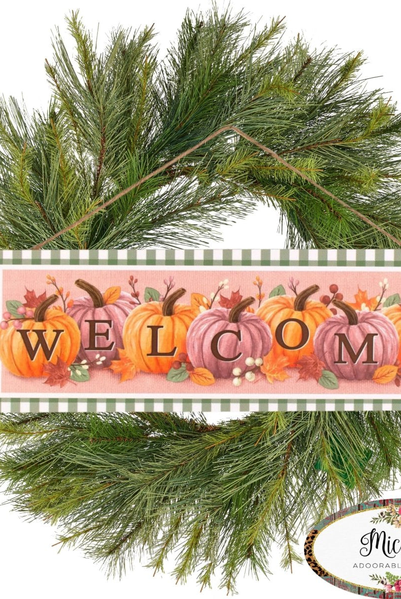 Shop For 15" Wooden Sign: Welcome Pumpkins (Sage Green)