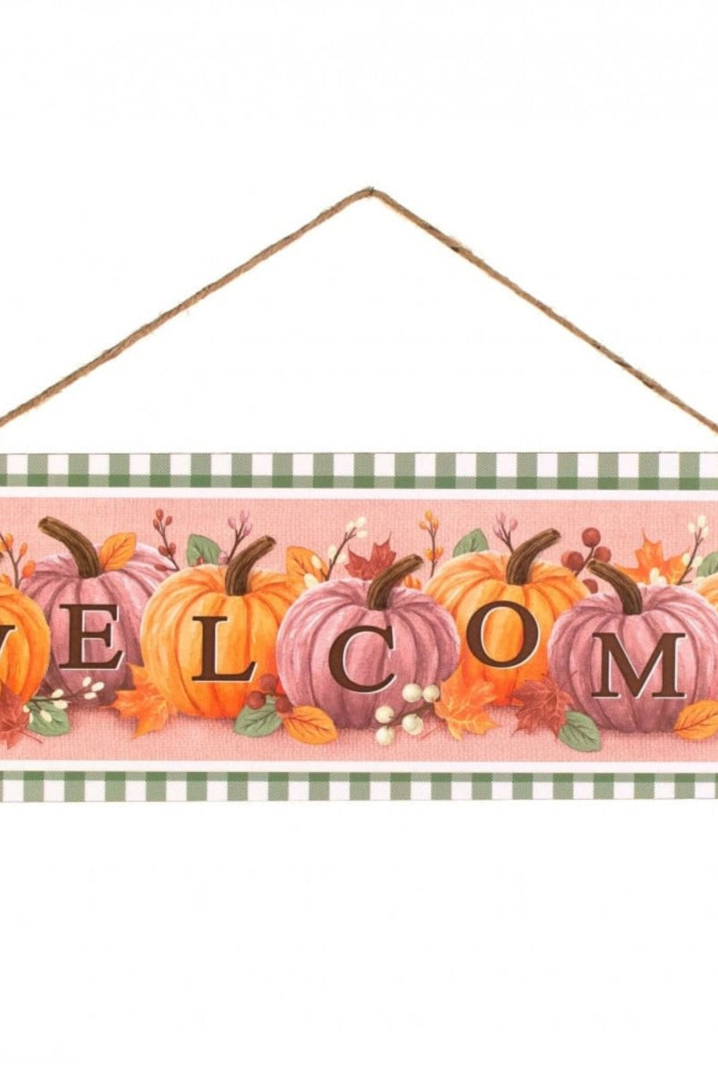 Shop For 15" Wooden Sign: Welcome Pumpkins (Sage Green)