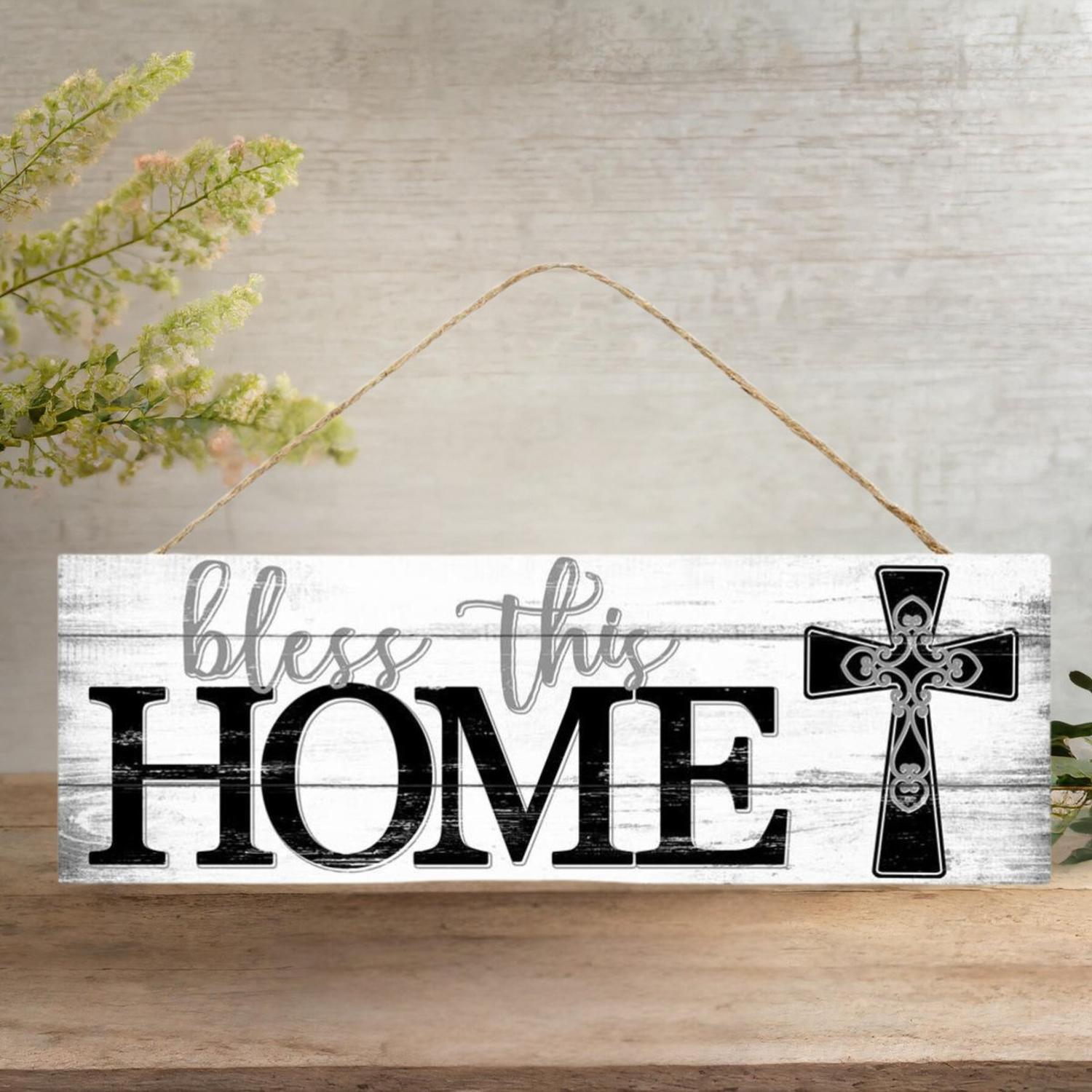 Shop For 15" Wooden Sign: White Bless This Home
