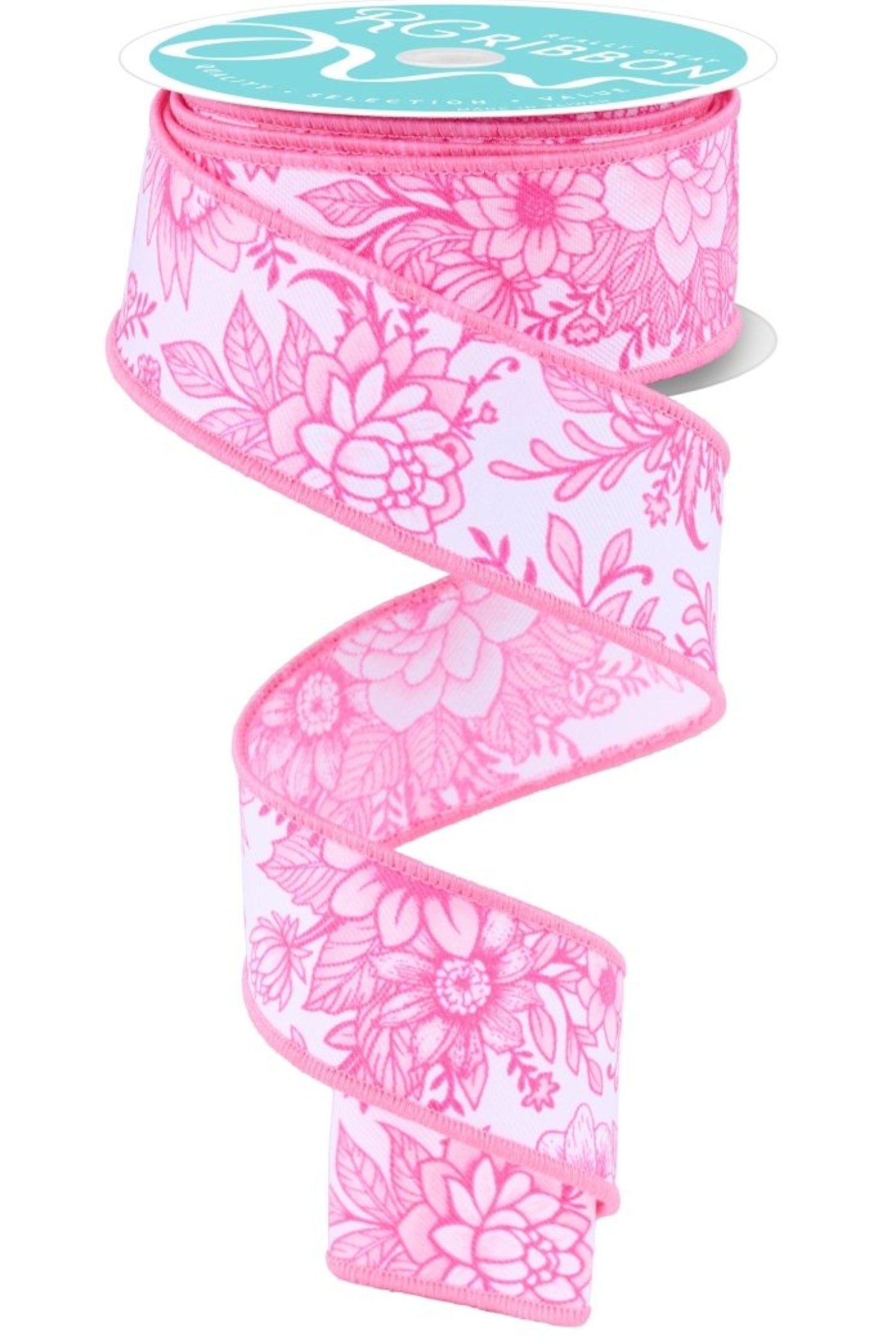 Shop For 1.5in Chinoiserie Floral Ribbon: Pink (10 Yards)