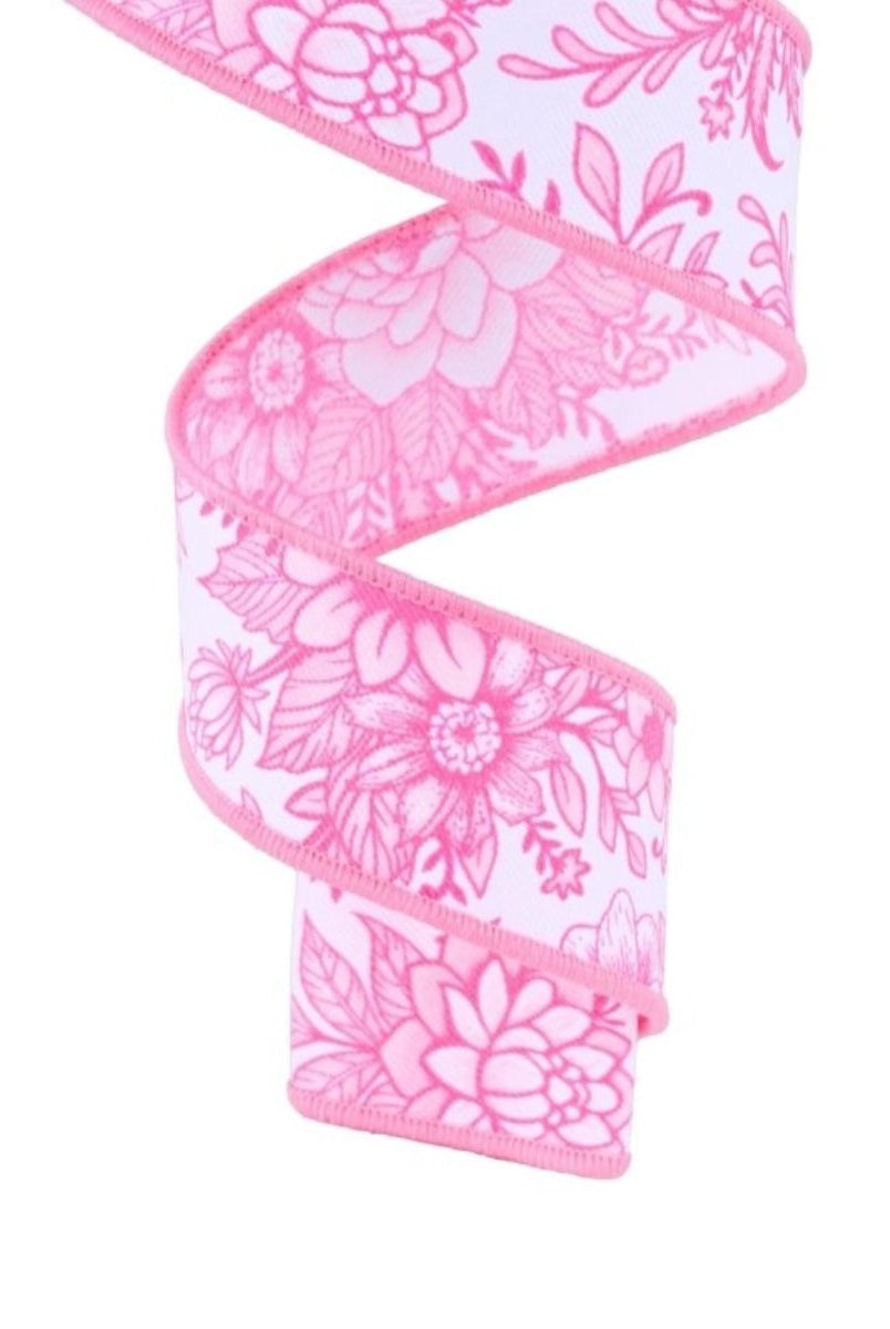 Shop For 1.5in Chinoiserie Floral Ribbon: Pink (10 Yards)