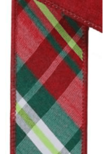 Shop For 1.5in Diagonal Plaid Royal Ribbon: Red (10 Yards)