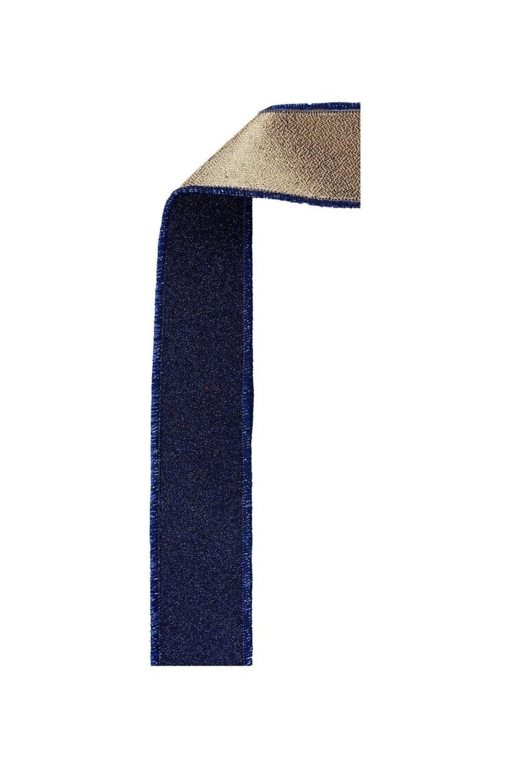 Shop For 1.5in Fine Glitter Fused Ribbon: Smoke Navy Blue & Gold (10 Yards)