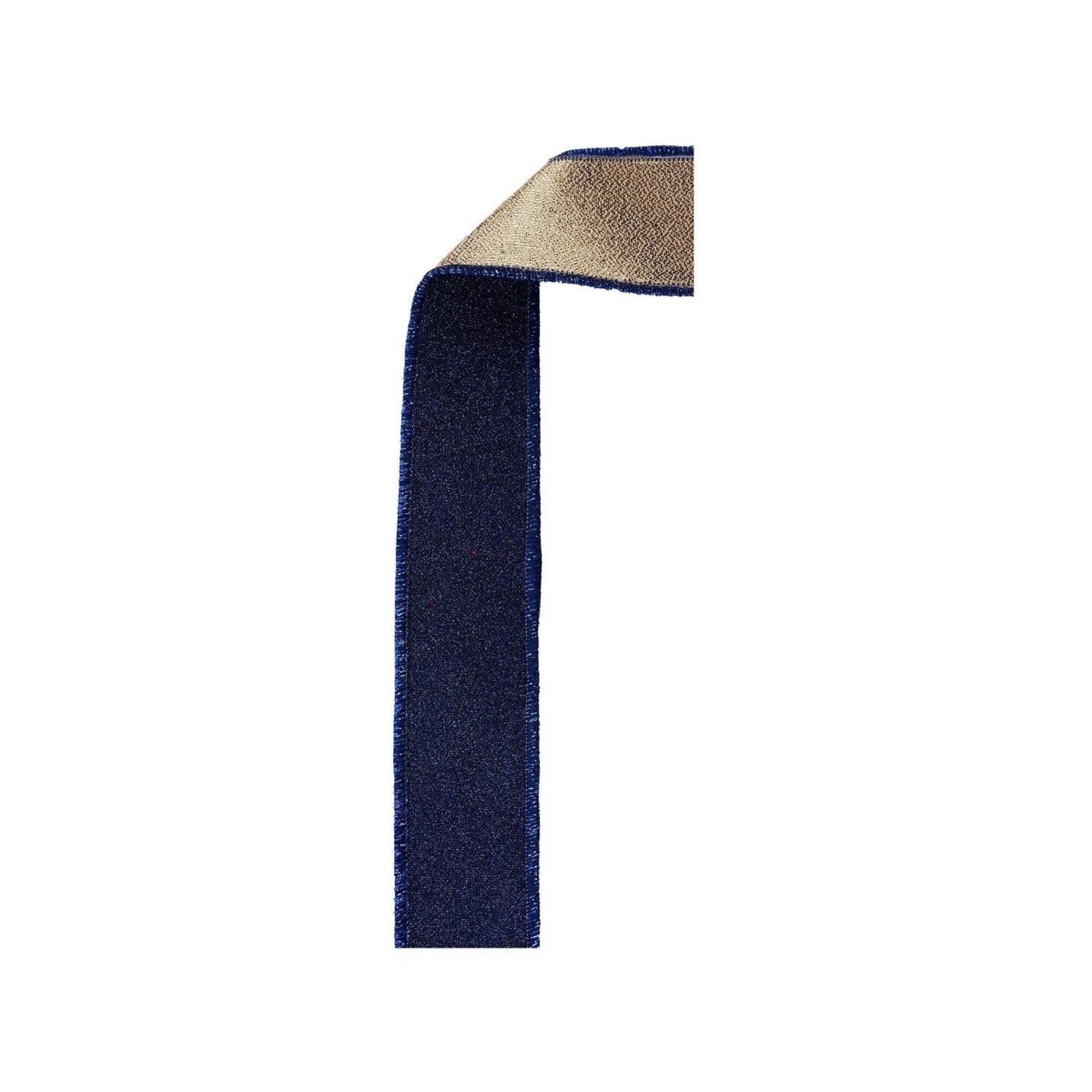 Shop For 1.5in Fine Glitter Fused Ribbon: Smoke Navy Blue & Gold (10 Yards)
