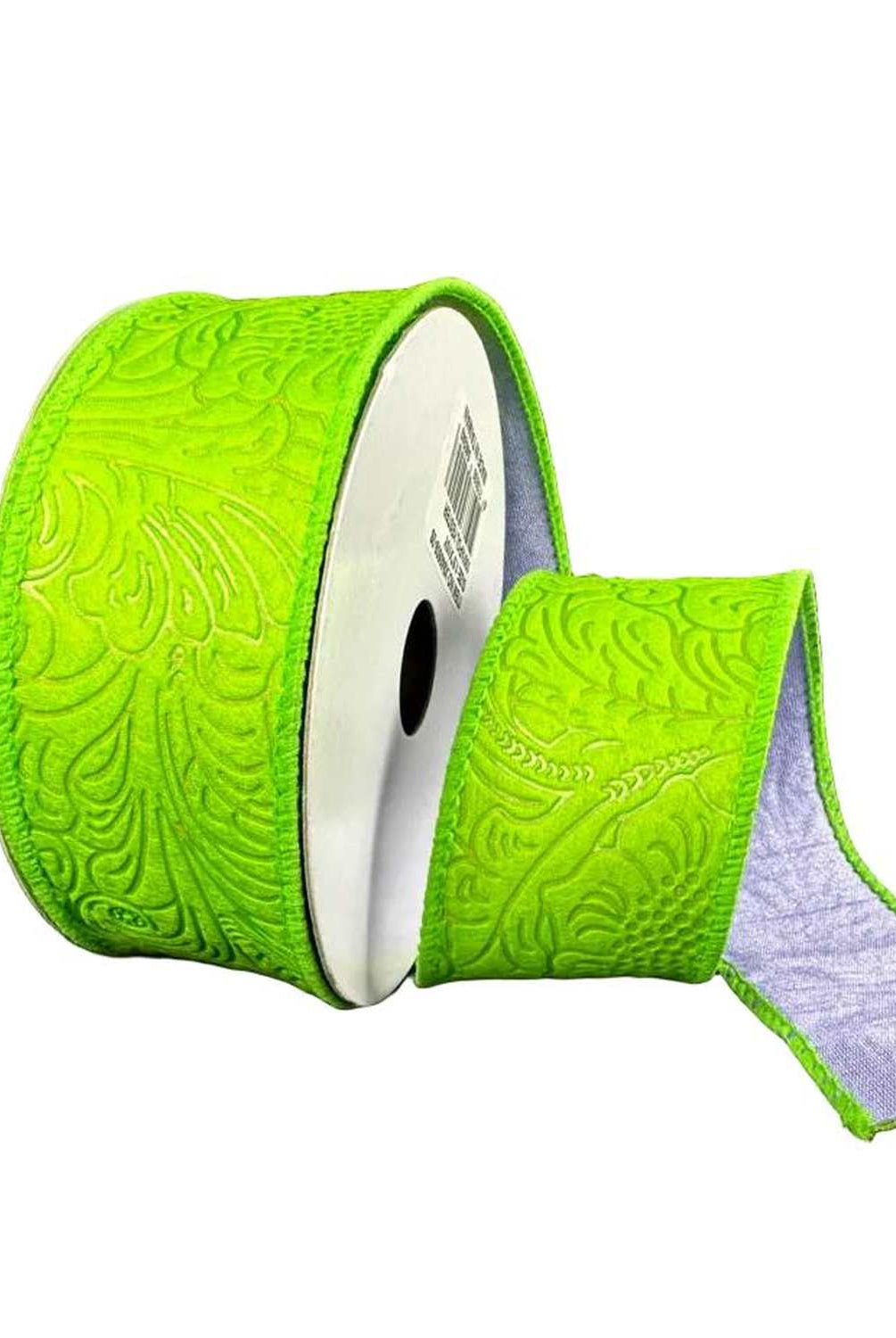 Shop For 1.5in Flower Breeze & Dupioni Ribbon: Lime & Lavender (10 Yards)