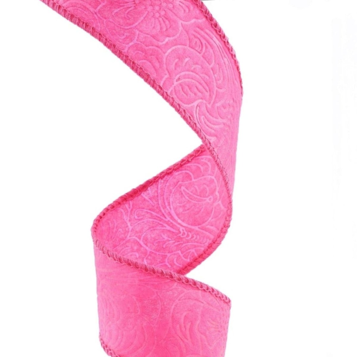 Shop For 1.5in Flower Embossed Ribbon: Hot Pink (10 Yards)