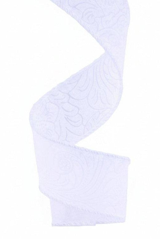Shop For 1.5in Flower Embossed Ribbon: White (10 Yards)