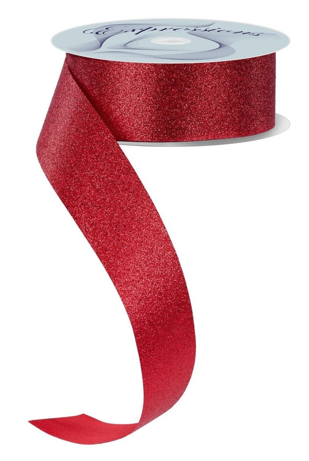 Shop For 1.5in Glitter on Fabric Ribbon: Red (25 Yards)