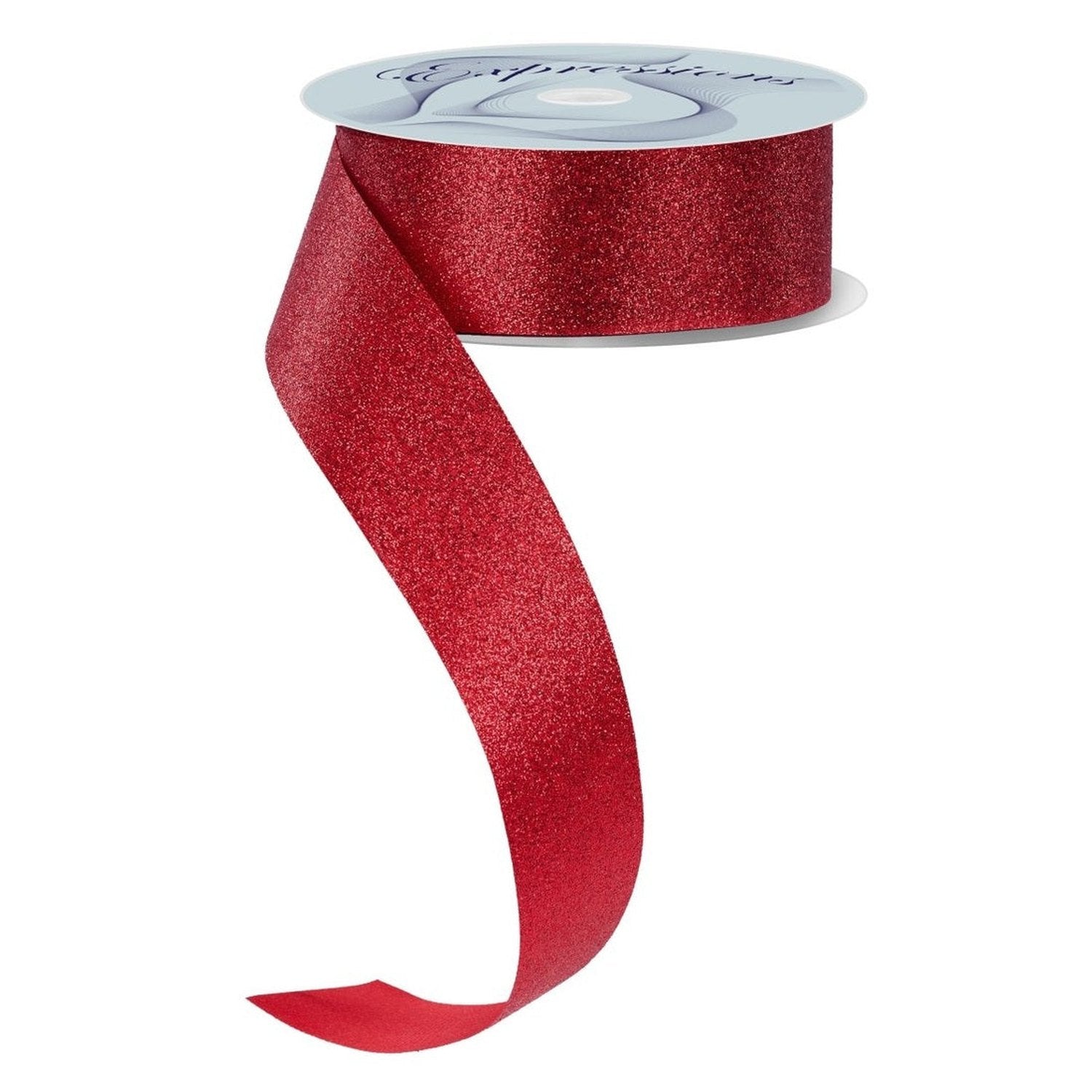 Shop For 1.5in Glitter on Fabric Ribbon: Red (25 Yards)