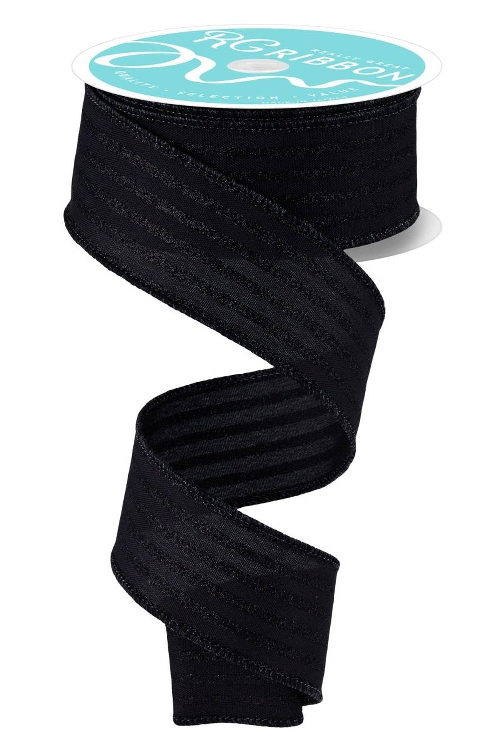 Shop For 1.5in Glitter Vertical Stripe Ribbon: Black (10 Yards)