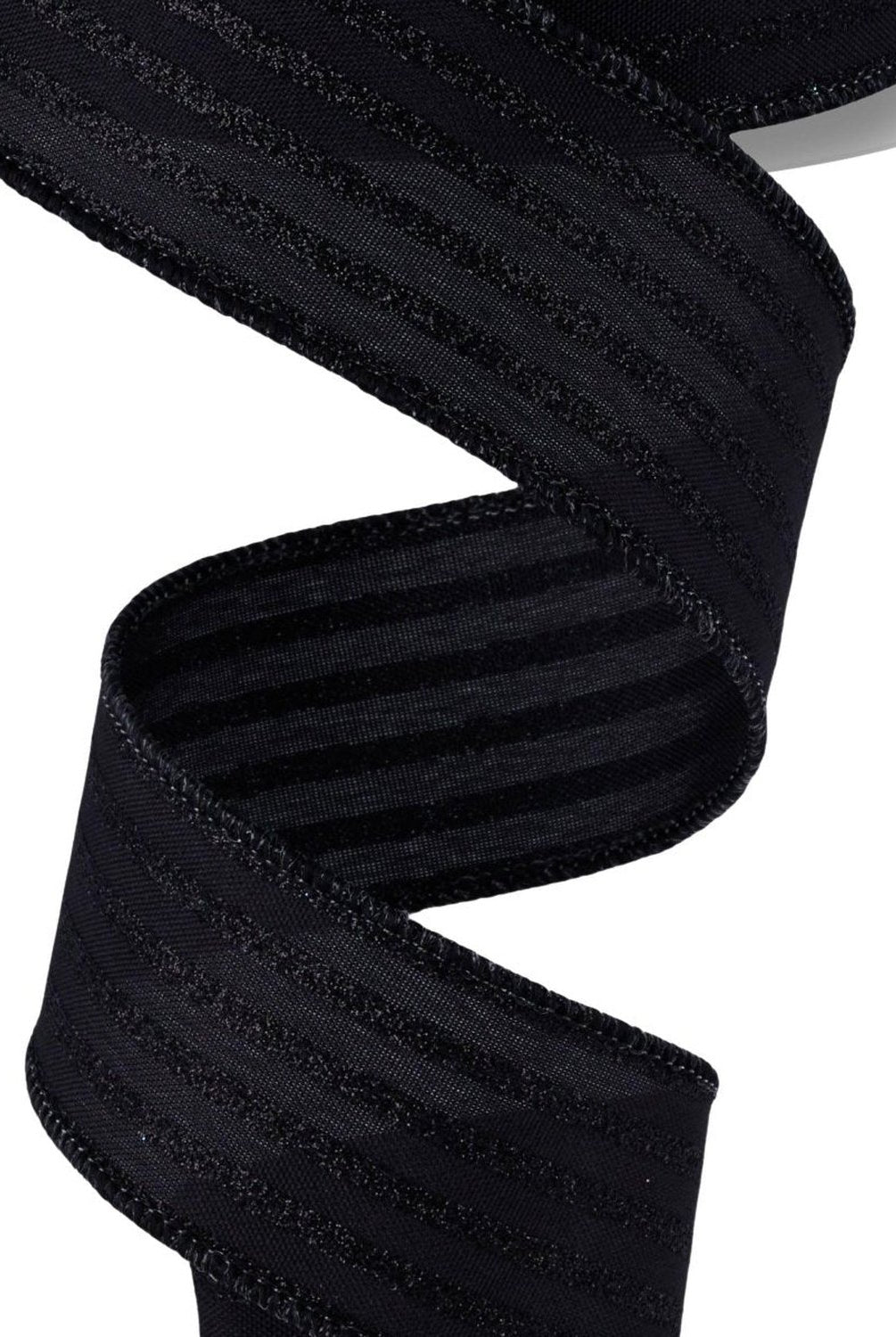 Shop For 1.5in Glitter Vertical Stripe Ribbon: Black (10 Yards)