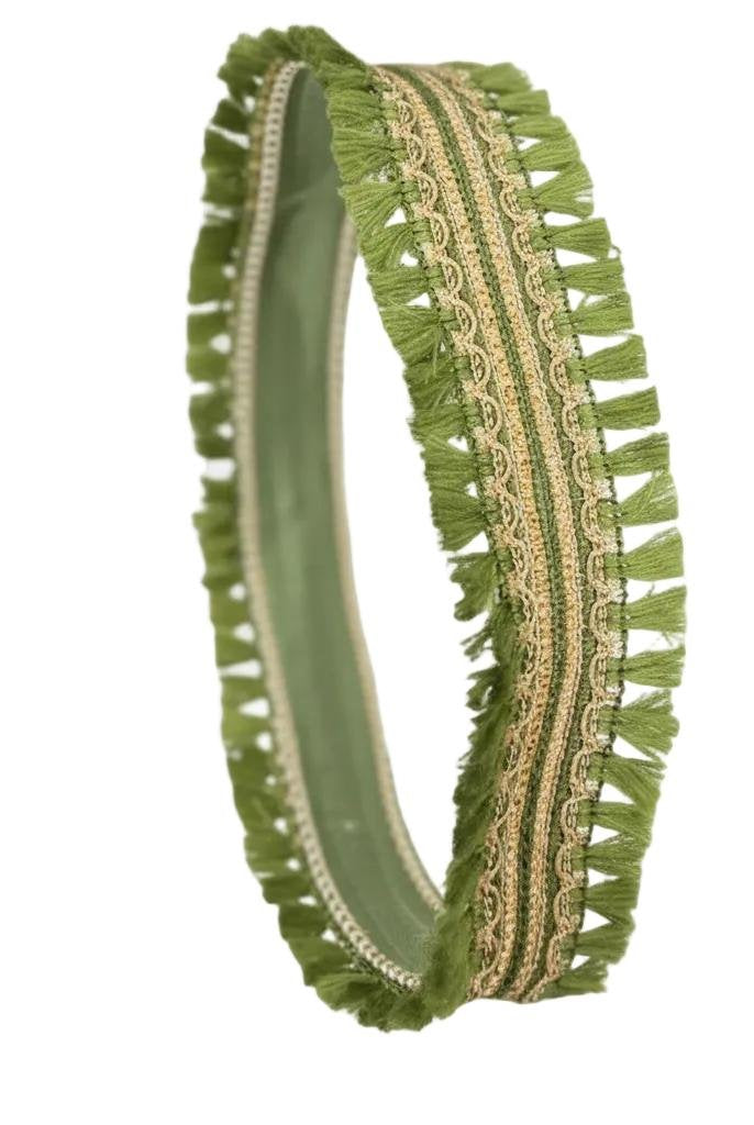 Shop For 1.5in JME Tassel Dupion Ribbon: Green (10 Yards)