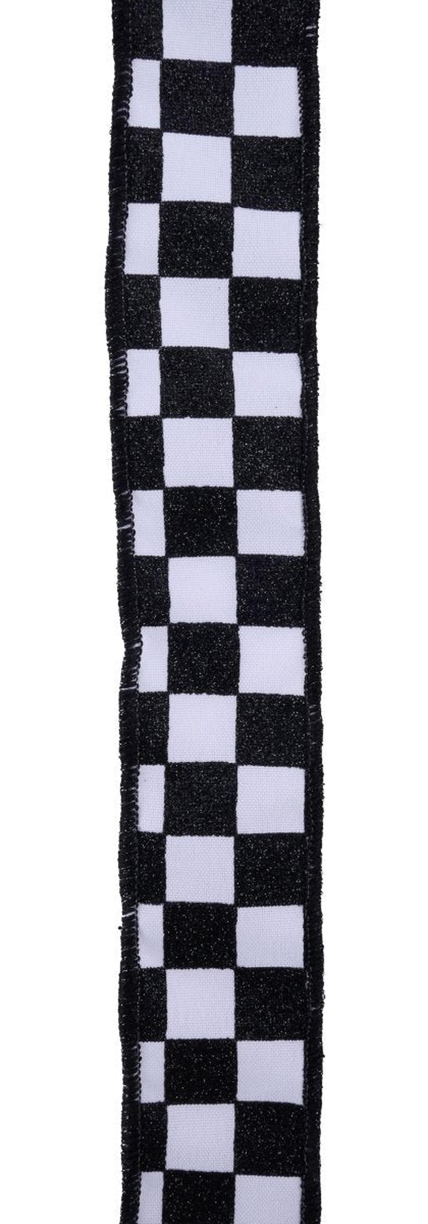 Shop For 1.5in Print Glitter Check Ribbon: Black (10 Yards)